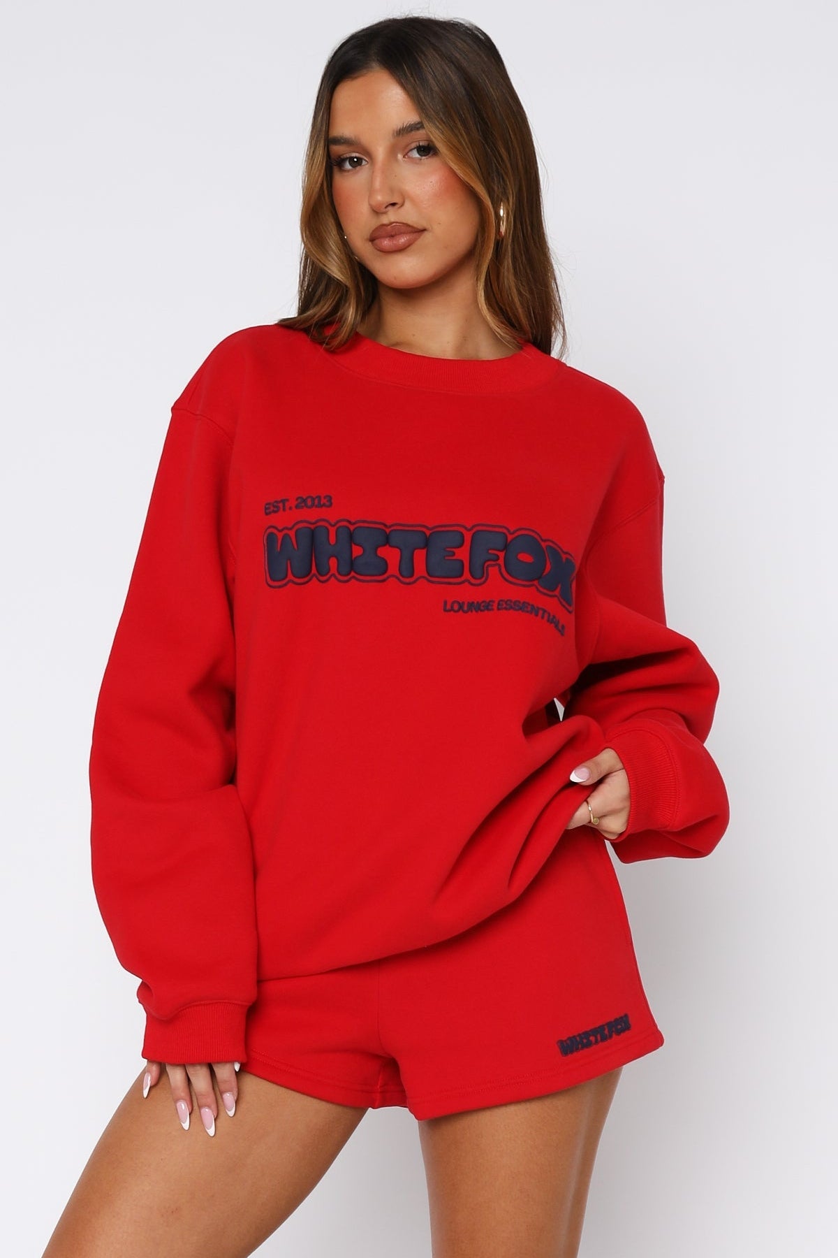 Give It A Try Oversized Sweater Red