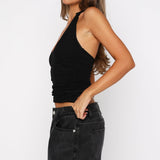 Topic Of Conversation Halter Top Black