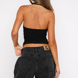 Topic Of Conversation Halter Top Black