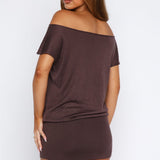 Following My Instincts Mini Dress Chocolate
