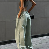 Vintage Baggy Streetwear Pockets Wide Leg High Waist Straight Denim Trouser