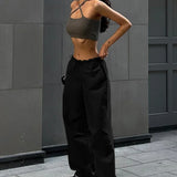 Vintage Baggy Streetwear Pockets Wide Leg High Waist Straight Denim Trouser