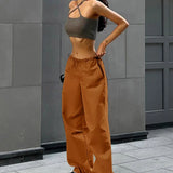 Vintage Baggy Streetwear Pockets Wide Leg High Waist Straight Denim Trouser