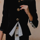 Single Breasted Midi Skirt Office Two Piece Set