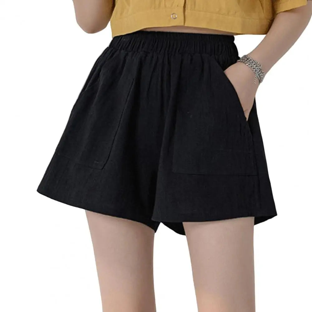 Linen Women Gym Workout Cotton Pants High Waisted Ladies Femme Sport Femme Streetwear Short