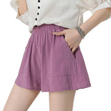 Linen Women Gym Workout Cotton Pants High Waisted Ladies Femme Sport Femme Streetwear Short