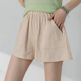 Linen Women Gym Workout Cotton Pants High Waisted Ladies Femme Sport Femme Streetwear Short