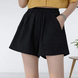 Linen Women Gym Workout Cotton Pants High Waisted Ladies Femme Sport Femme Streetwear Short