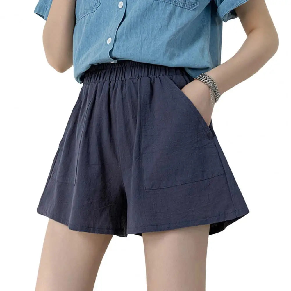 Linen Women Gym Workout Cotton Pants High Waisted Ladies Femme Sport Femme Streetwear Short