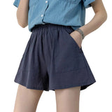 Linen Women Gym Workout Cotton Pants High Waisted Ladies Femme Sport Femme Streetwear Short