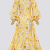 Cécilie Balloon Sleeve Floral Maxi Dress