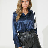 Office Lady Fashion Satin Blouse