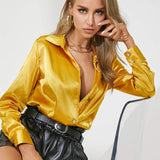 Office Lady Fashion Satin Blouse