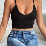 Halter Neck Crop Top-Backless & Criss Cross Detail-Perfect for Summer Crop Top