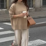 Classic Solid Turtleneck Knitted Warm Women's Autumn Long Sleeve Sweater