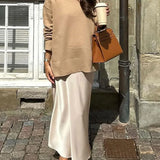 Classic Solid Turtleneck Knitted Warm Women's Autumn Long Sleeve Sweater