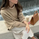 Classic Solid Turtleneck Knitted Warm Women's Autumn Long Sleeve Sweater
