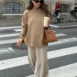 Classic Solid Turtleneck Knitted Warm Women's Autumn Long Sleeve Sweater