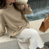Classic Solid Turtleneck Knitted Warm Women's Autumn Long Sleeve Sweater