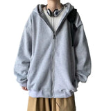 Clothes Hoodies Sweatshirt Drawstring Zip Up Drop Shoulder 2025 Streetwear Tops Coat