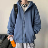 Clothes Hoodies Sweatshirt Drawstring Zip Up Drop Shoulder 2025 Streetwear Tops Coat