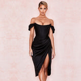 Off Shoulder Gown Elegant Backless Sexy Dress