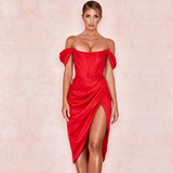 Off Shoulder Gown Elegant Backless Sexy Dress