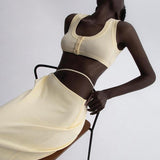 Fashion Button Up Top and Skirt 2 Piece Set
