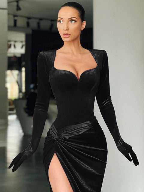 Elegant Gown Long Dress Evening Club Outfit