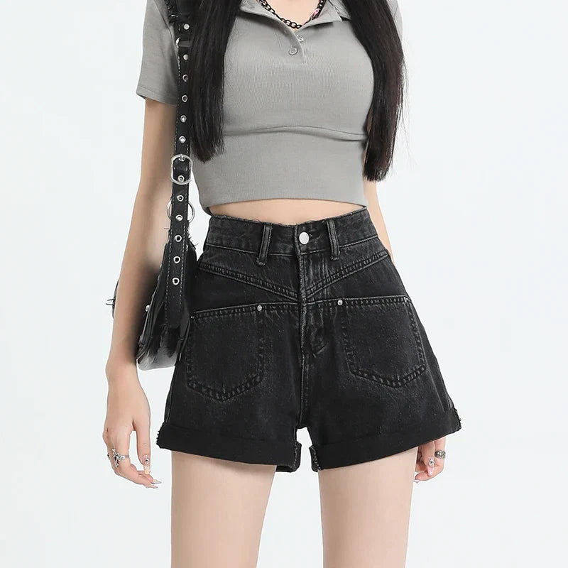 Summer Fashion Casual High Waist Slim Wide Leg Shorts