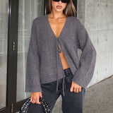 Flashback Knit Cardigan Charcoal