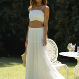 White Tiered Skirts Sets