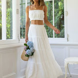 White Tiered Skirts Sets