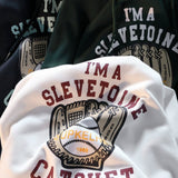 Retro Street Trend Baseball Gloves Printed Hoodie