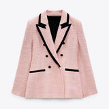 Pink Stitching Slim All-match Blazer