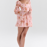 Divine Floral Square Neck Mini Dress