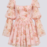 Divine Floral Square Neck Mini Dress