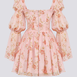 Divine Floral Square Neck Mini Dress