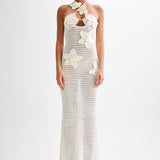Beverly Floral Appliqué Crochet Maxi Dress
