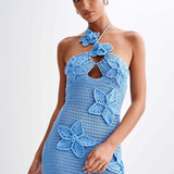 Beverly Floral Appliqué Crochet Maxi Dress