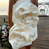 Edeline - Strapless Rose Mini Dress
