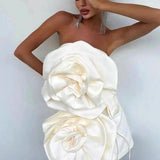 Edeline - Strapless Rose Mini Dress