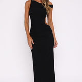 Living For The Weekend Mesh Maxi Dress Black