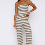 Take Care Of Me Pants Khaki Stripe