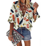 Elegant Loose Abstraction Print Shirt