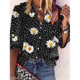 Elegant Loose Abstraction Print Shirt