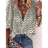 Elegant Loose Abstraction Print Shirt