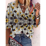 Elegant Loose Abstraction Print Shirt