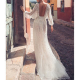 Sexy V-Neck Mesh Backless Elegant Prom Party Dress