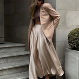Satin Loose Classic Long Fashion Female Black Skirt